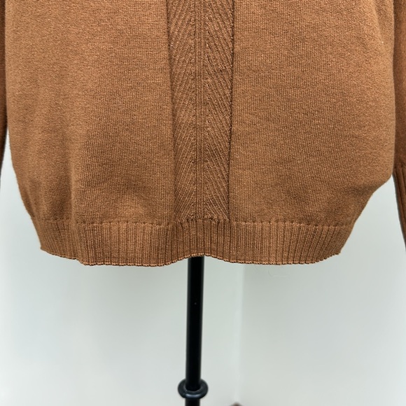 Talbots brown sweater Lightweight scoopneck chevron pattern Size Small petite - Picture 6 of 13